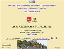 Tablet Screenshot of abriveterinaryhospitalwinston-salem.com